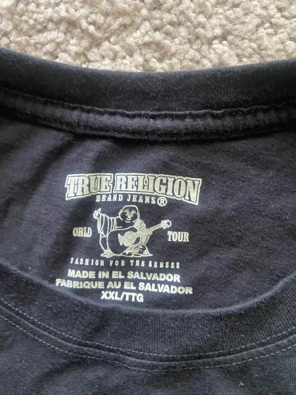 True Religion Shirt Mens 2XL Red Black Panther Graphic Crewneck Long Sleeve Tee
